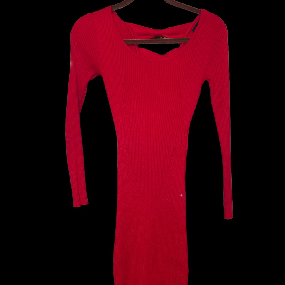 Almost Famous Christmas Red Long sleeve Sweaterdress, M